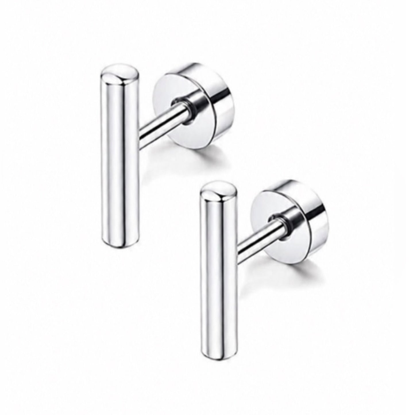 Minimalist Bar Flat Back Stud Earrings