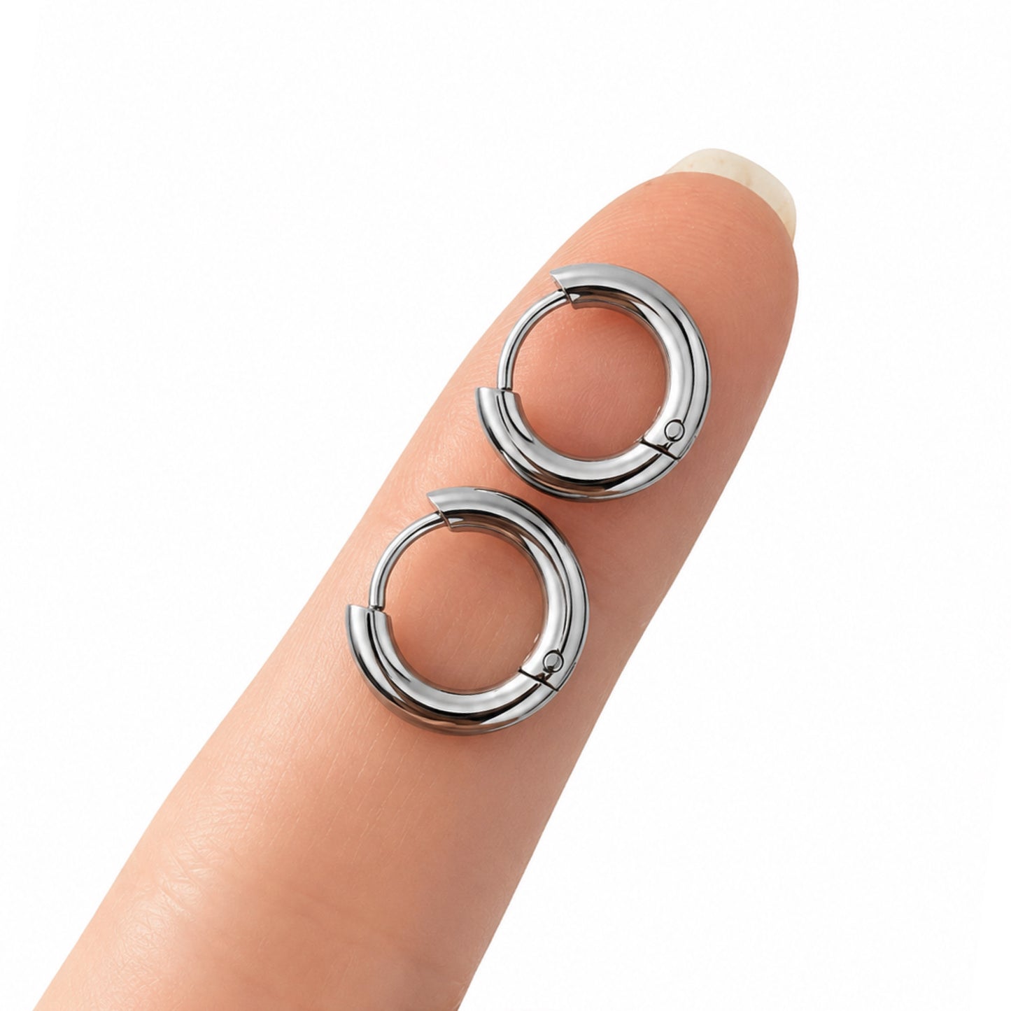 Stainless Steel 8mm Huggie Hoop Earrings