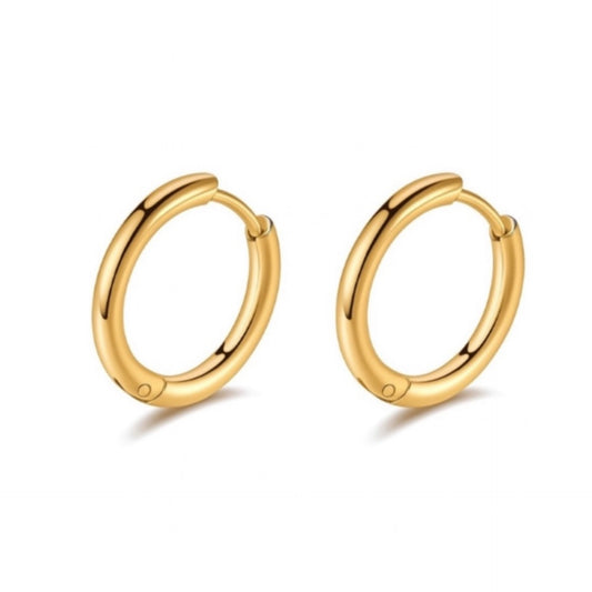 Gold Hinged Huggie Hoop Earrings 8mm