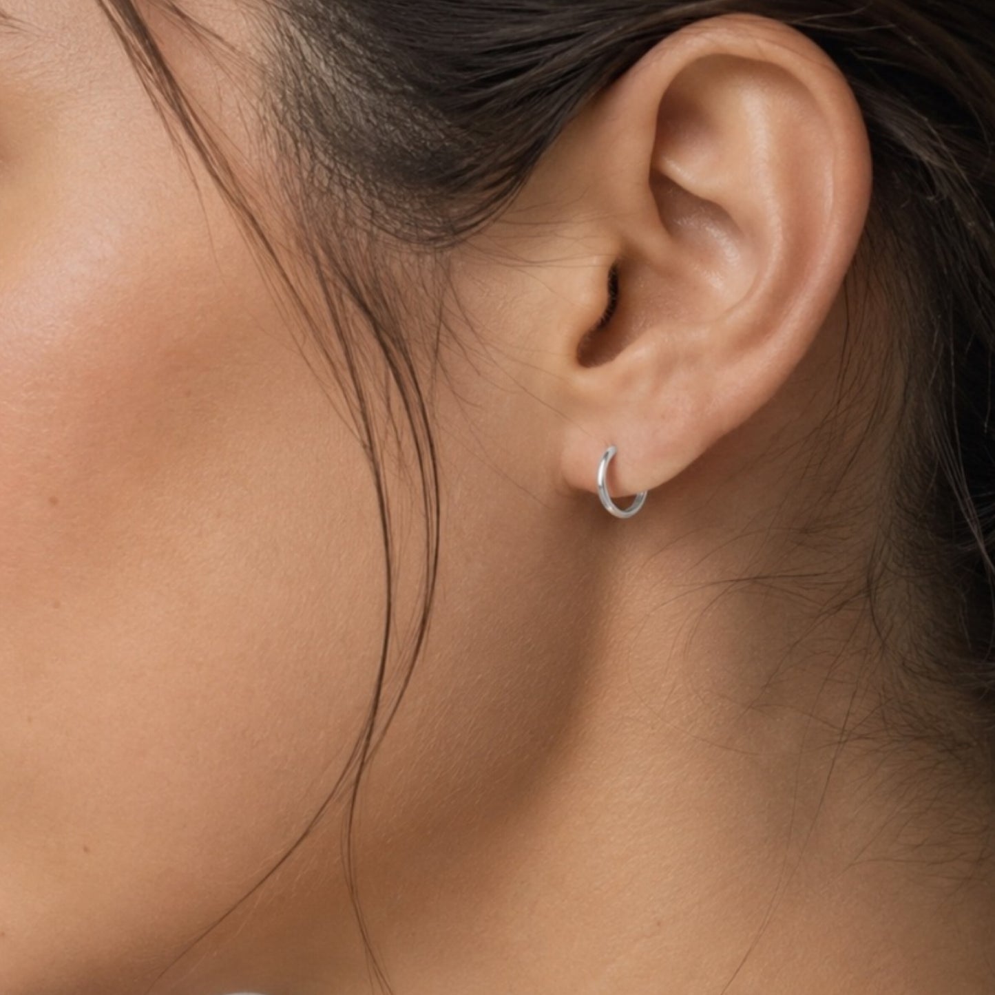 Tiny Stainless Steel Sleeper Hoop Earrings 8mm