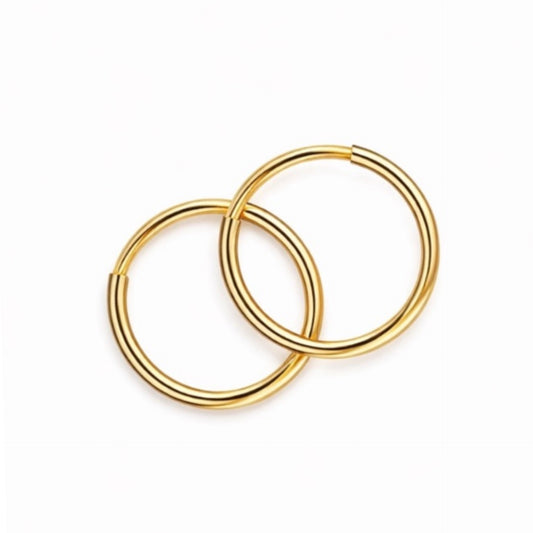 Tiny Gold Stainless Steel 8mm Sleeper Hoop Earrings