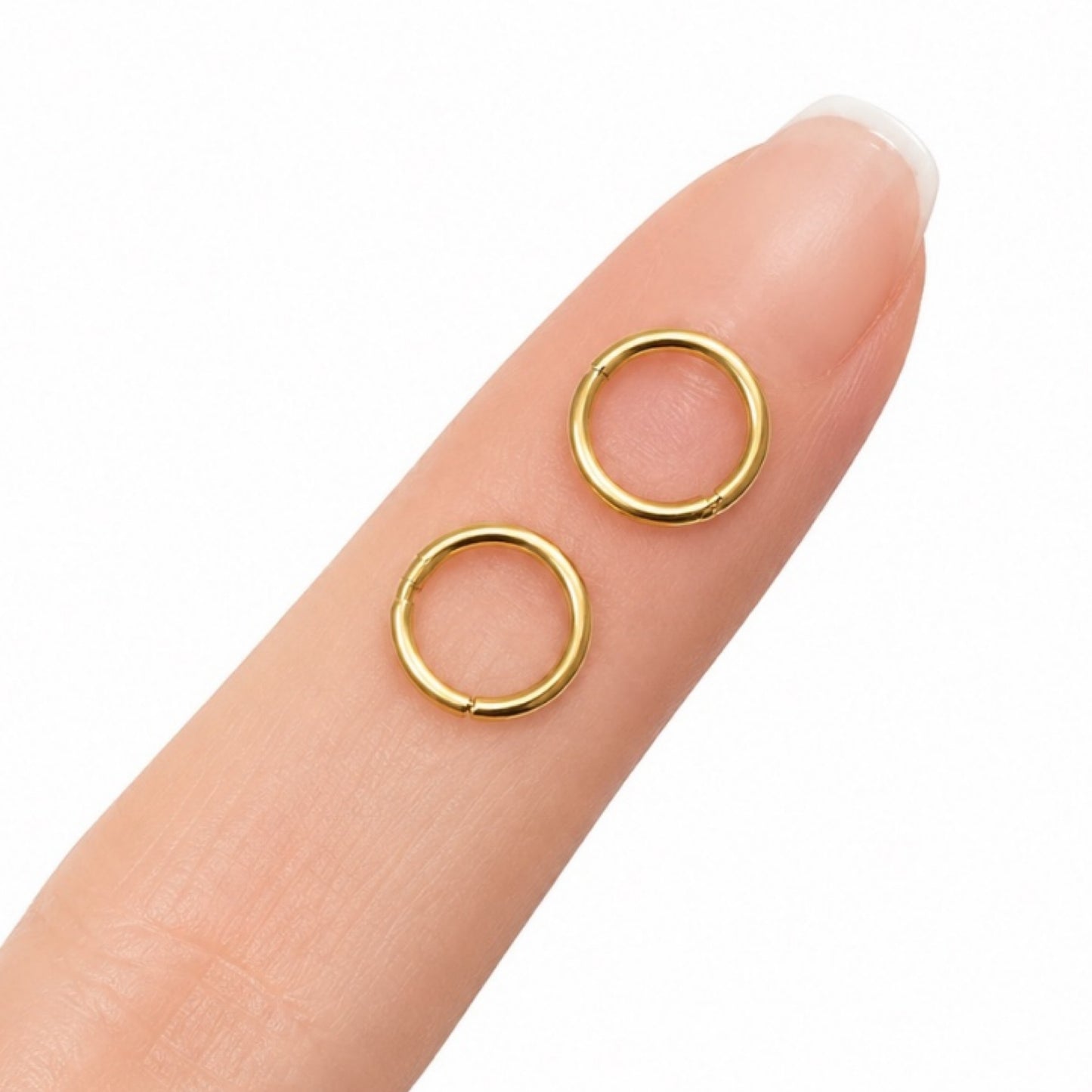 Tiny Gold Stainless Steel 8mm Sleeper Hoop Earrings