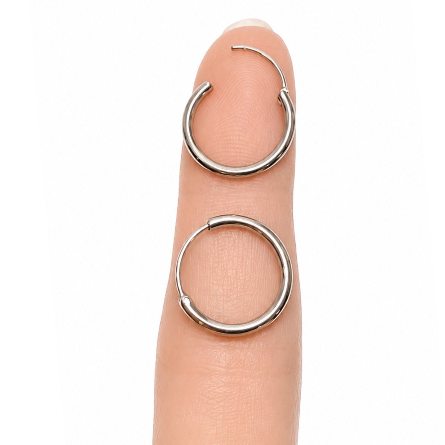 Small Silver Endless Hoop Earrings 12mm