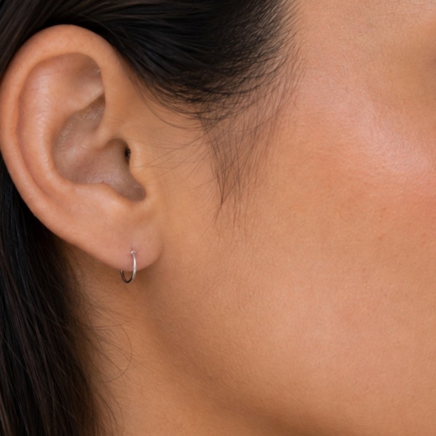 Stainless Steel Sleeper Hoop Earrings 10mm