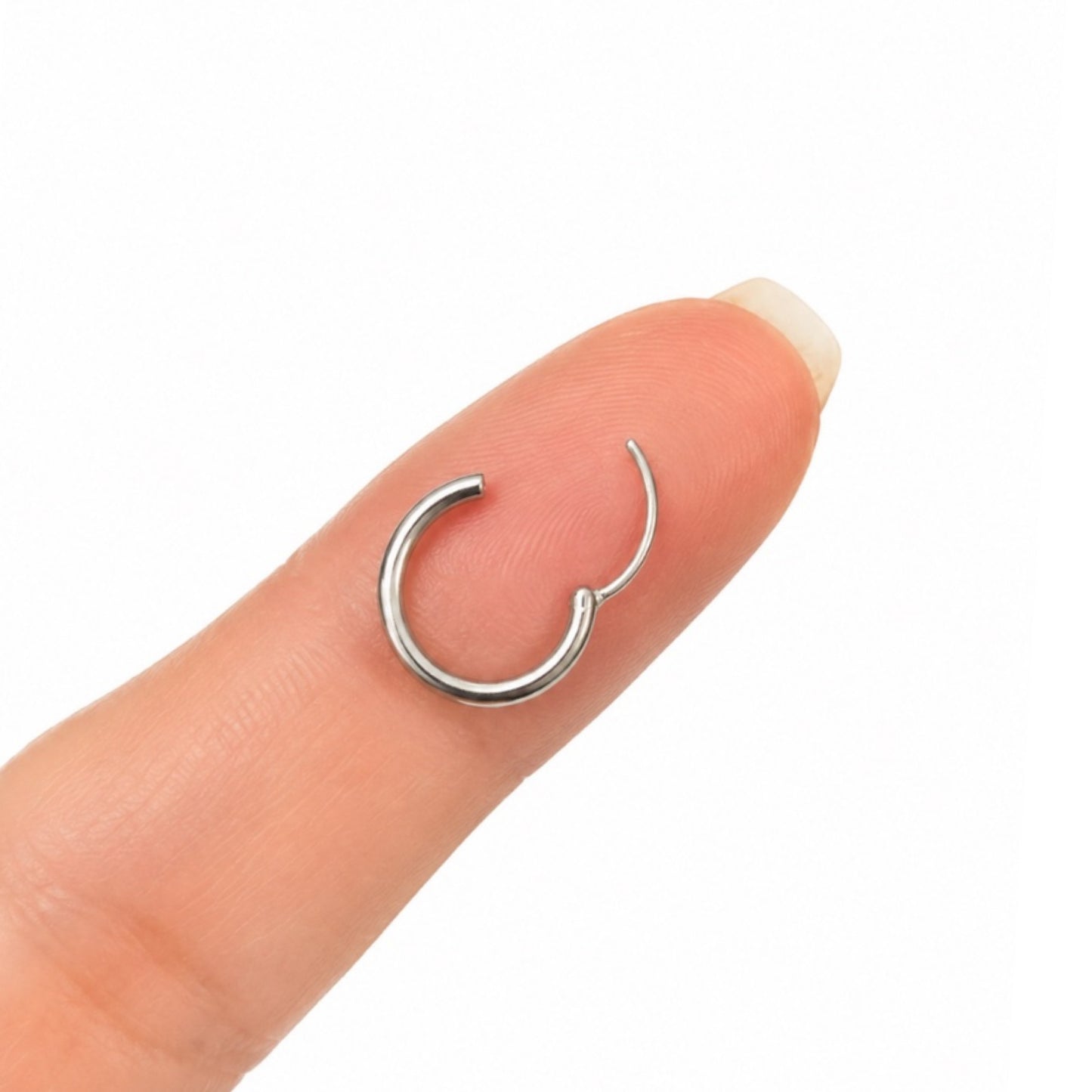 Stainless Steel Sleeper Hoop Earrings 10mm