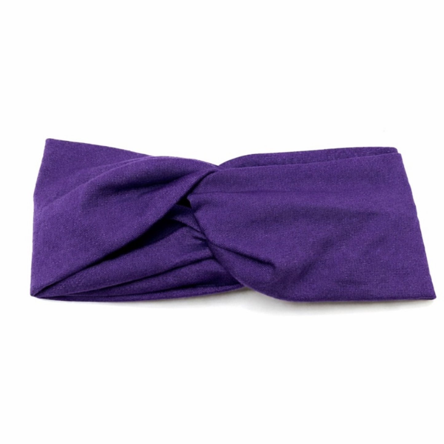 Purple Twist Turban Headband – Boho Wide Stretch Hair Wrap