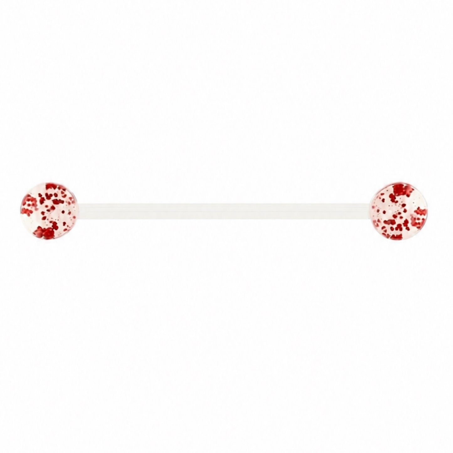 Clear Acrylic Glitter Industrial Barbell Earring
