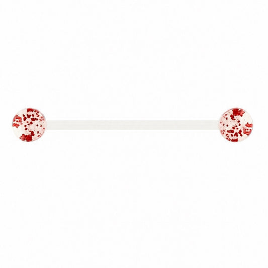 Clear Acrylic Glitter Industrial Barbell Earring