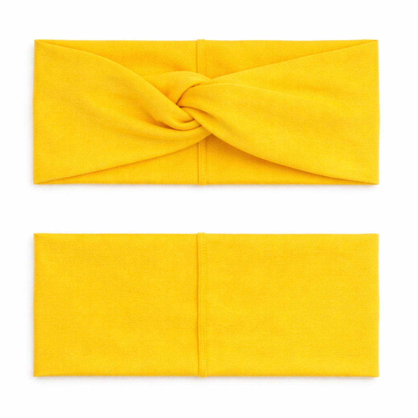 Sunshine Yellow Twist Knot Headband – Wide Stretch Turban Hair Wrap