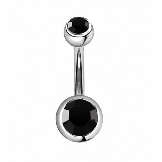Black CZ Belly Button Navel Piercing Ring