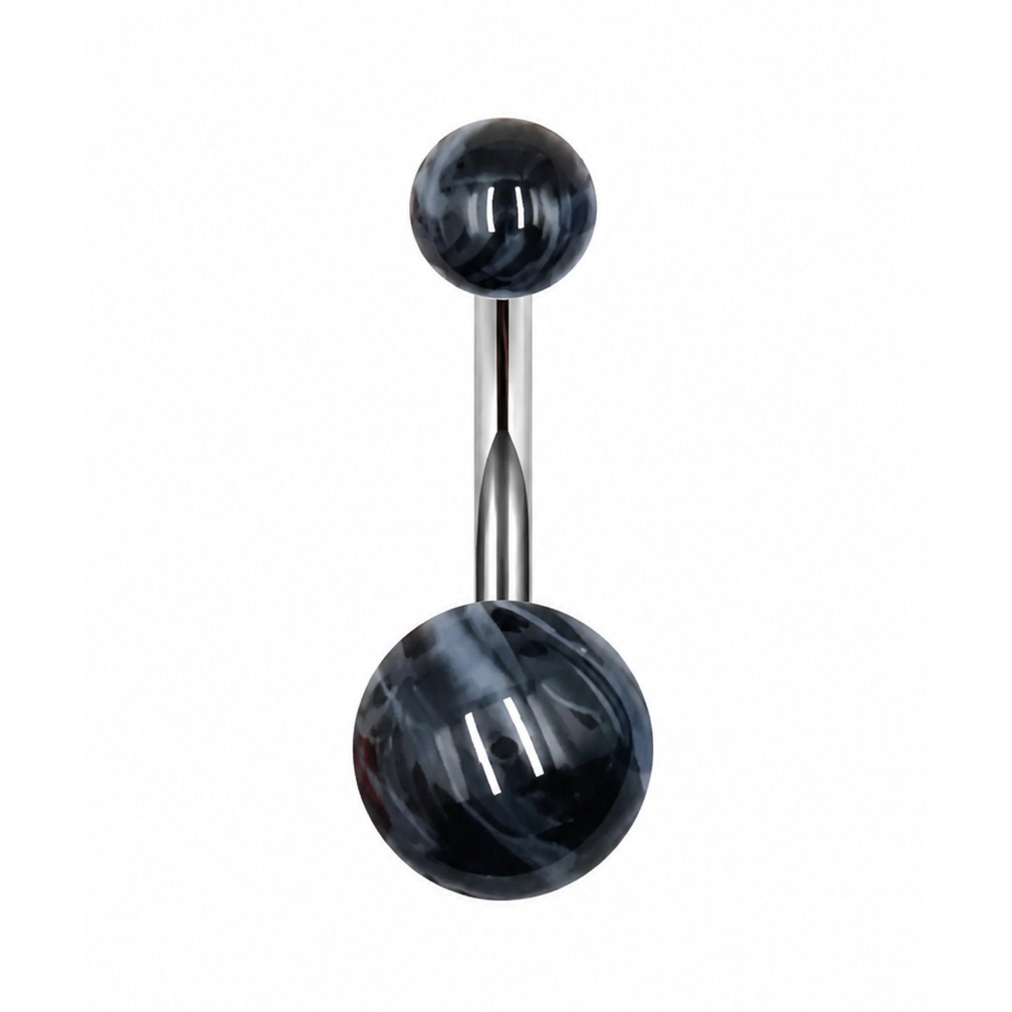 Black Marble Barbell Belly Button Ring