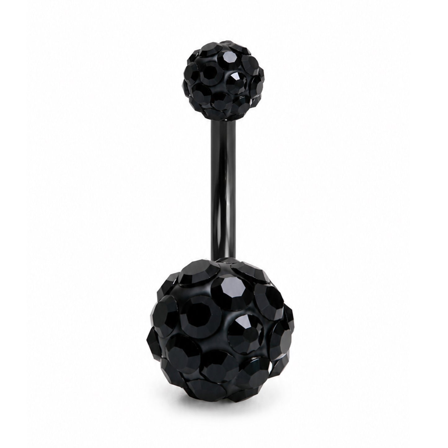 Black Crystal Paved Belly Button Navel Ring