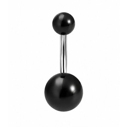Black Belly Button Barbell Navel Ring