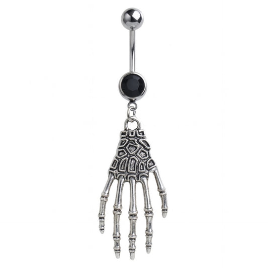 Skeleton Hand Dangle Navel Belly Button Ring