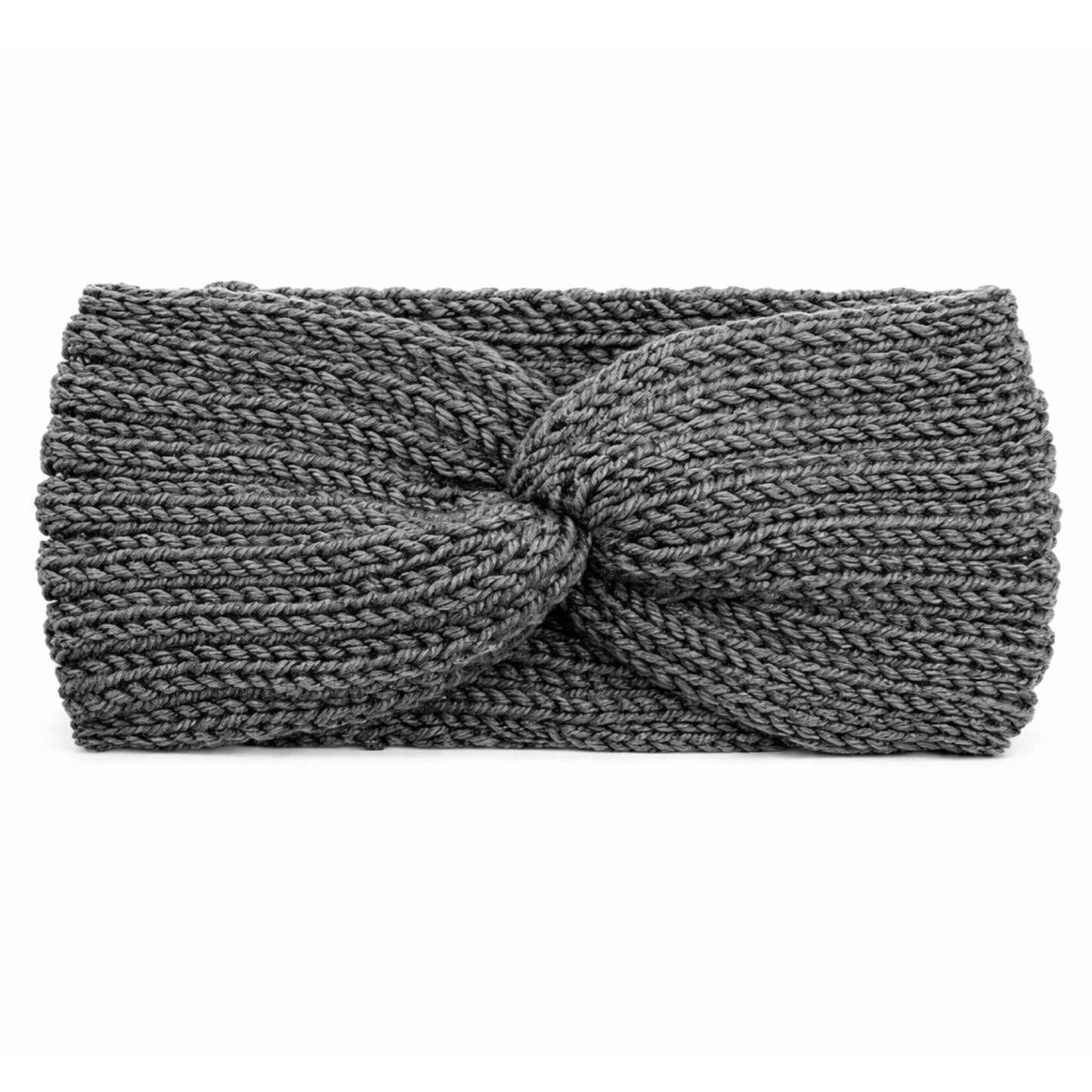Gray Chunky Knit Twist Knot Headband – Cozy Winter Ear Warmer