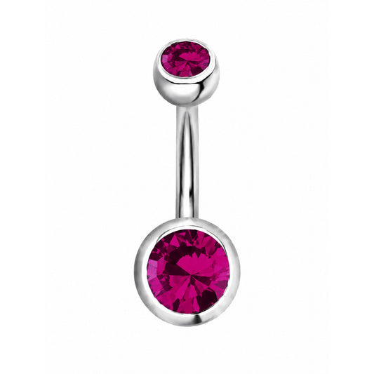 Fuchsia CZ Navel Belly Button Ring
