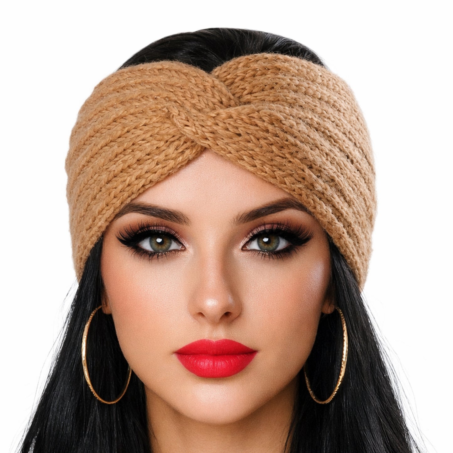 Camel Knit Twist Headband – Cozy Boho Ear Warmer