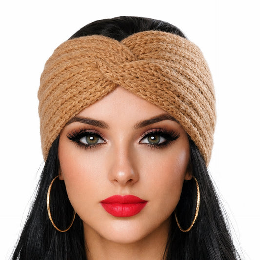 Camel Knit Twist Headband – Cozy Boho Ear Warmer