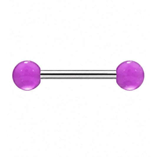 Purple Acrylic Barbell Tongue Ring