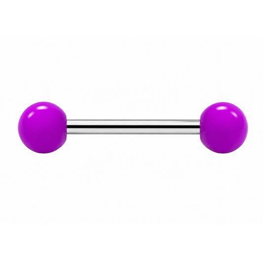 Purple Acrylic Ball Barbell Tongue Ring