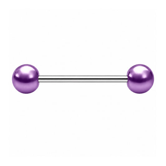 Purple Acrylic Ball Barbell Tongue Ring