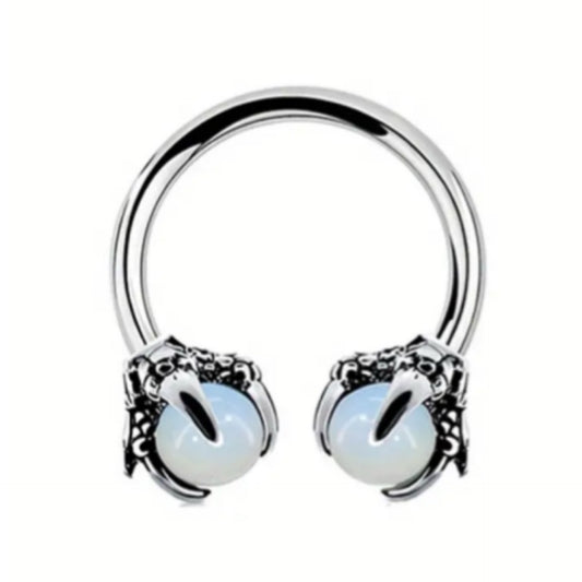 Dragon Claw Opalite Horseshoe Septum Ring
