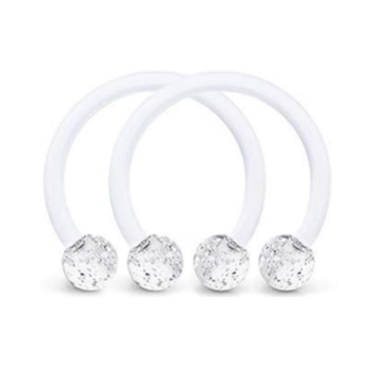 Clear Glitter Bioflex Horseshoe Earrings