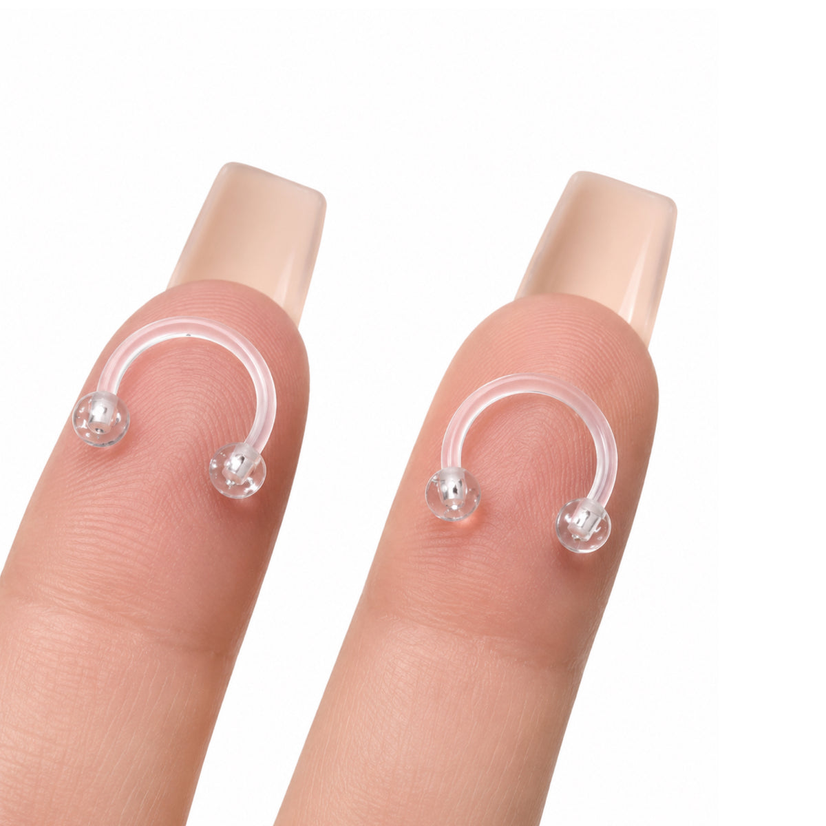 Clear Glitter Bioflex Horseshoe Earrings