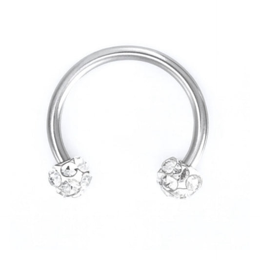 Clear CZ Horseshoe Septum Ring