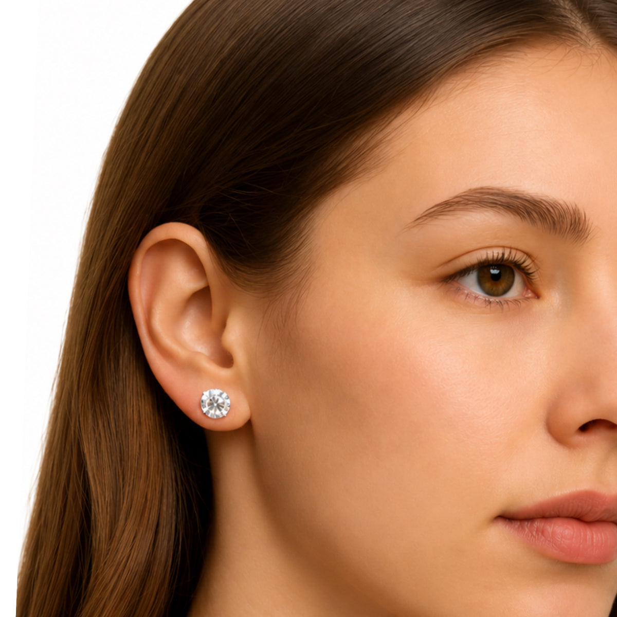 Clear CZ Cartilage Barbell Stud Earring