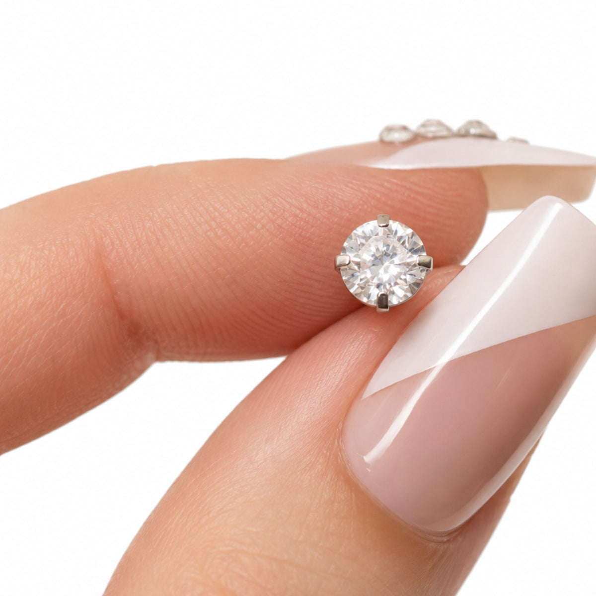 Clear CZ Cartilage Barbell Stud Earring
