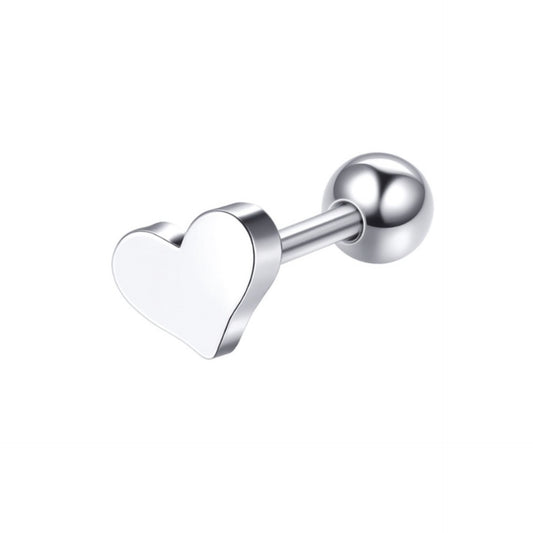 Heart Cartilage Barbell Stud Earring