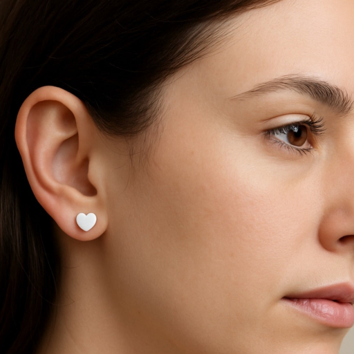 Heart Cartilage Barbell Stud Earring