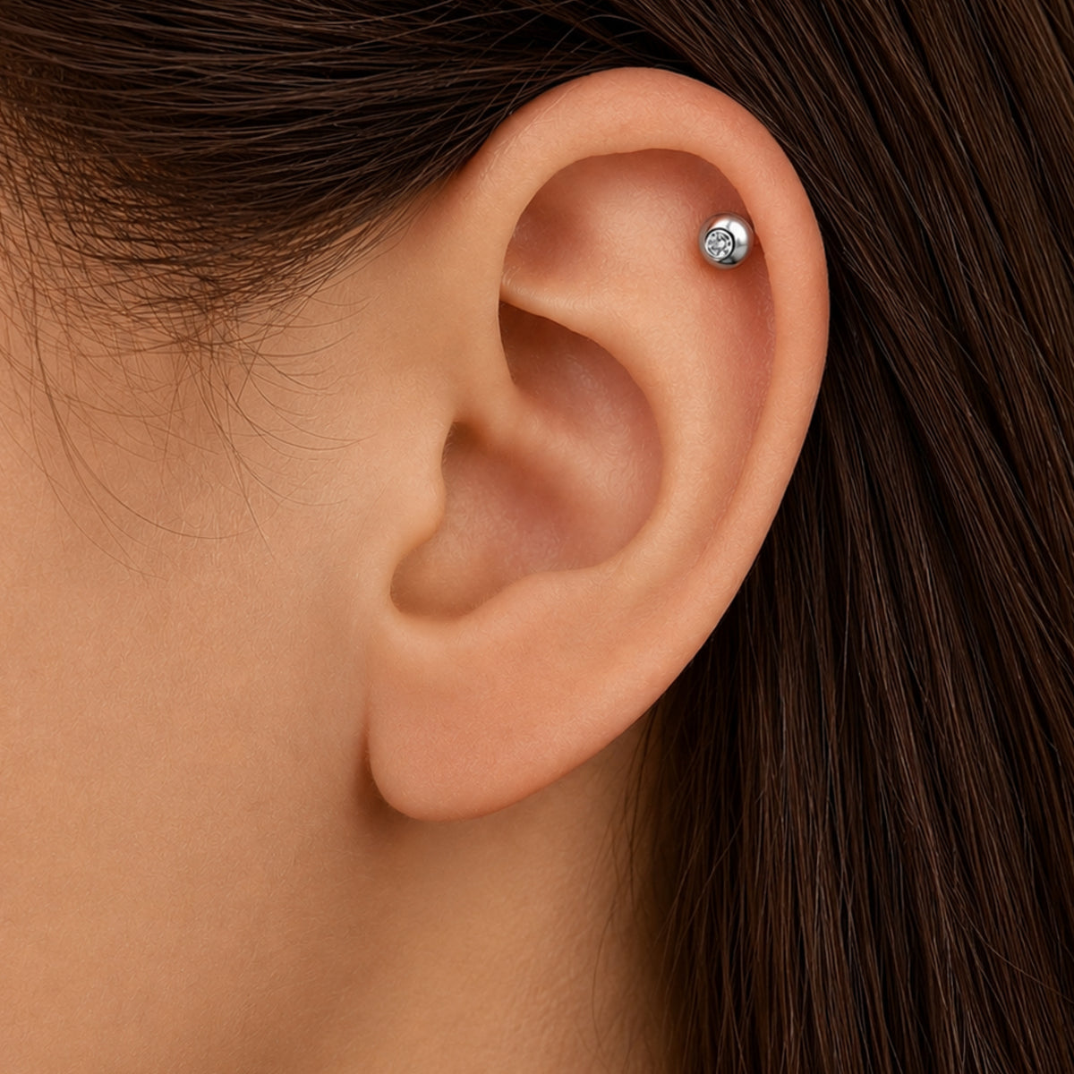 Clear CZ Ball End Cartilage Barbell Earring