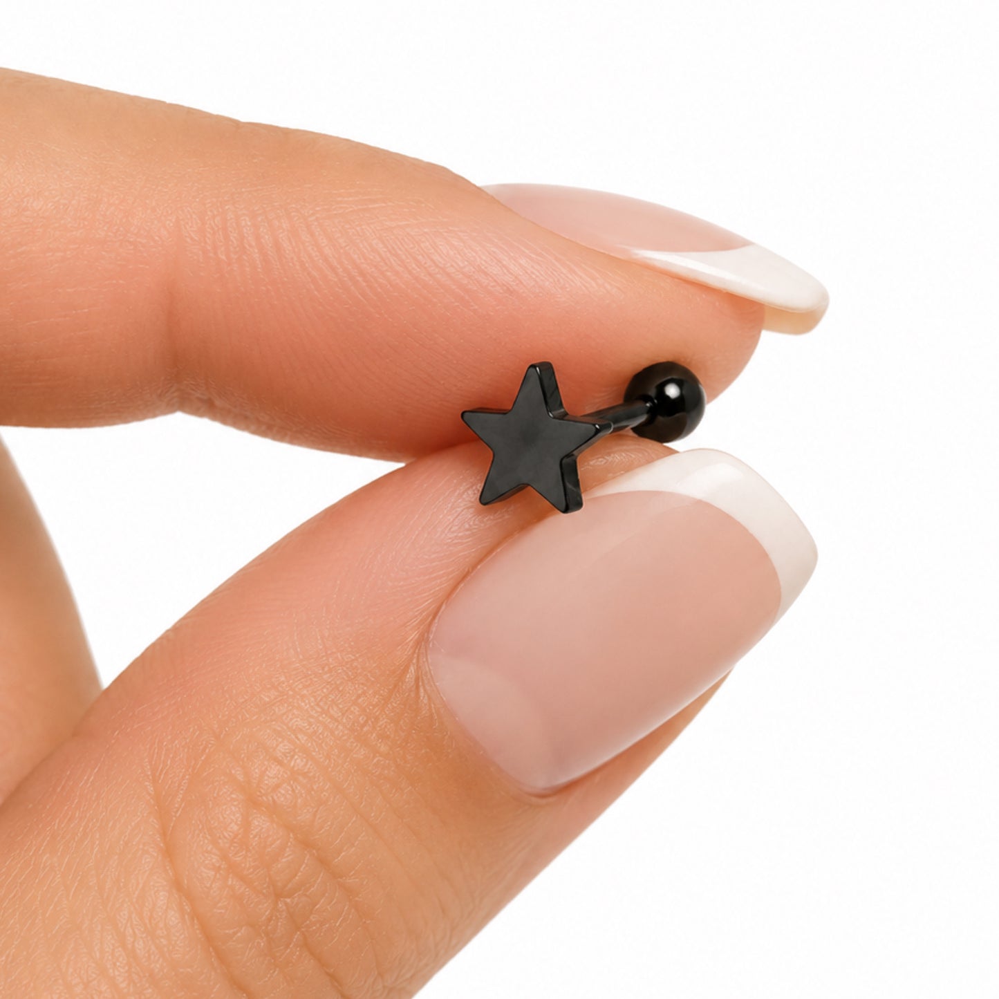 Black Star Cartilage Barbell Stud Earring
