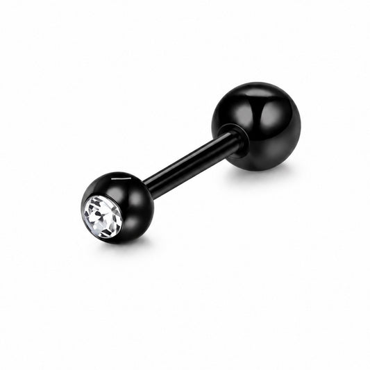 Black CZ Ball Cartilage Barbell Earring