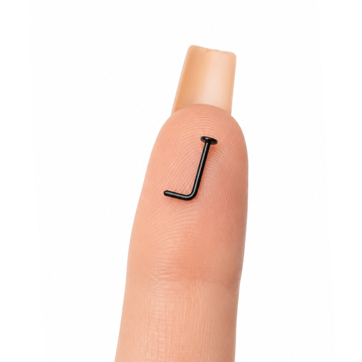 Black Heart L Shaped Nose Ring