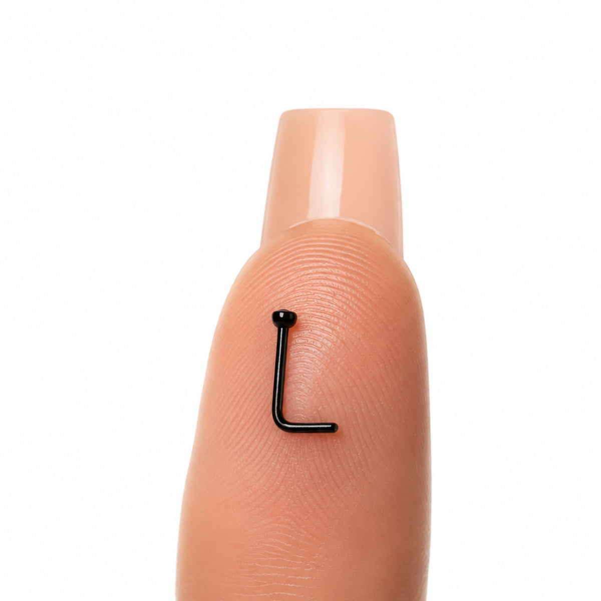 Black L Bend CZ Nose Ring Stud
