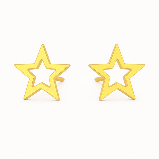 Gold Star Cut-Out Stud Earrings