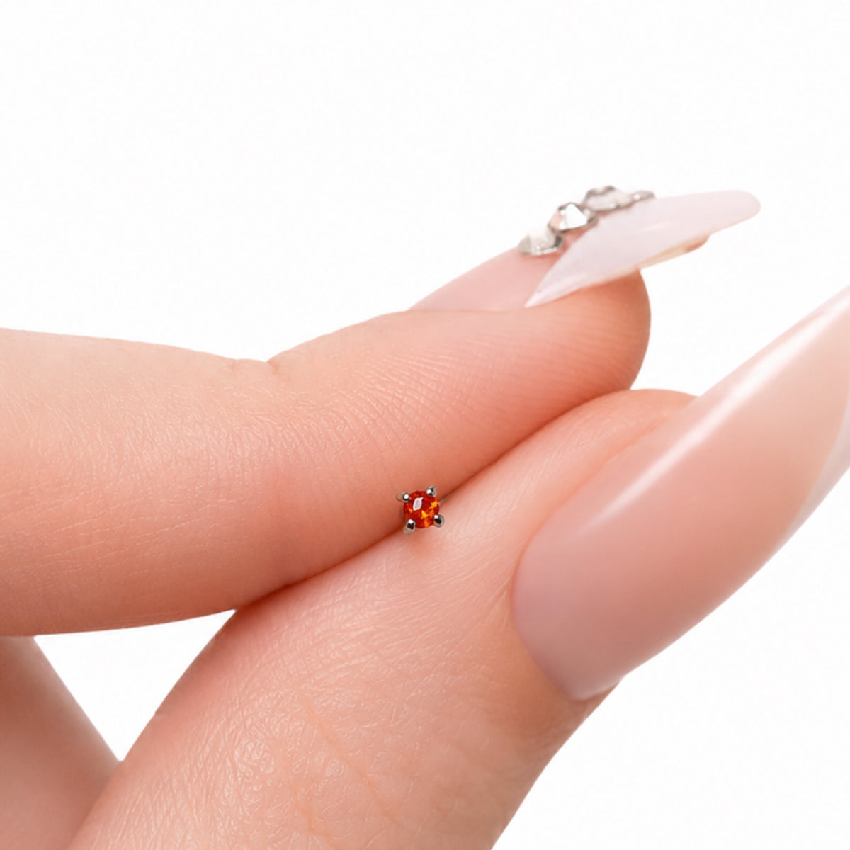Red Opal L Bend Nose Ring