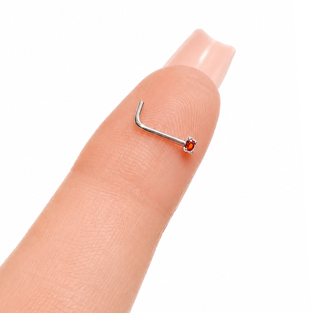 Red Opal L Bend Nose Ring