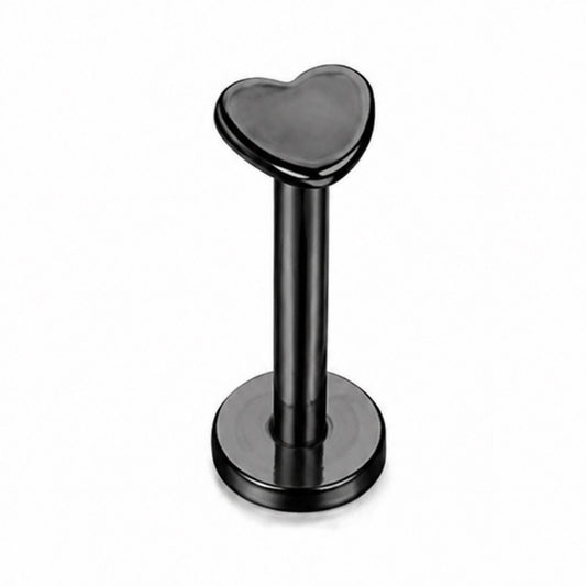 Black Heart Flat Back Stud