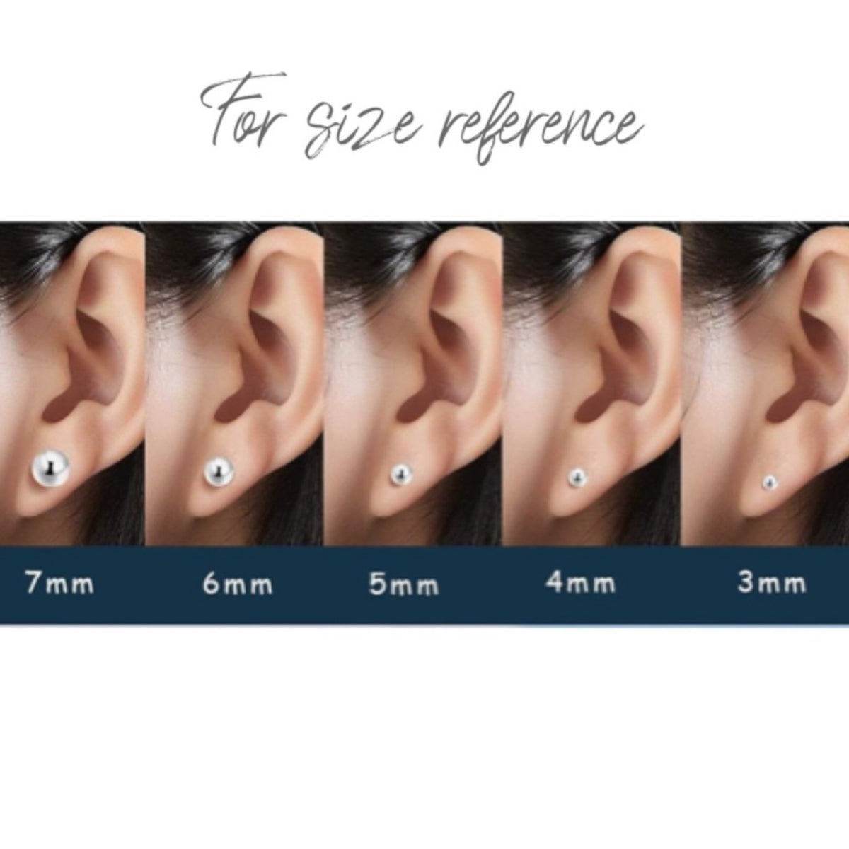 Stainless Steel Ball Stud Earrings 3mm
