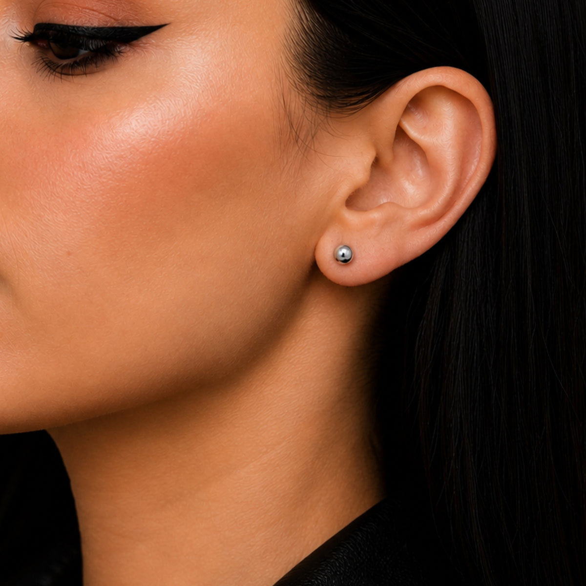Stainless Steel Ball Stud Earrings 5mm