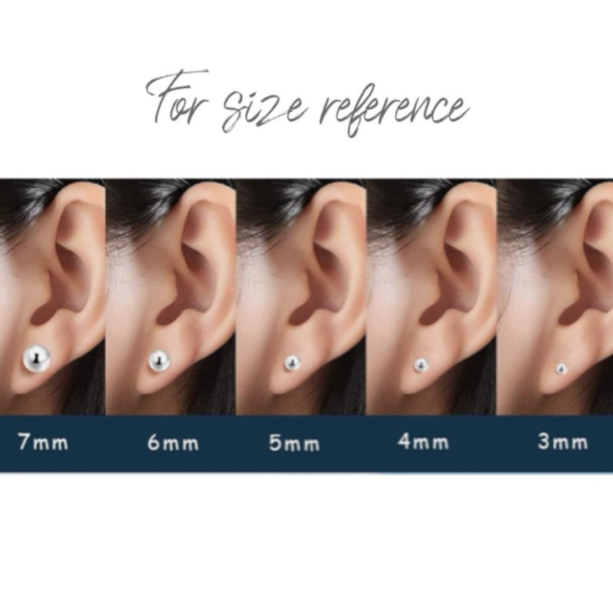 Stainless Steel Ball Stud Earrings 5mm