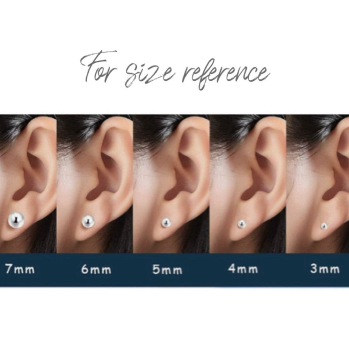 Stainless Steel Ball Stud Earrings 7mm