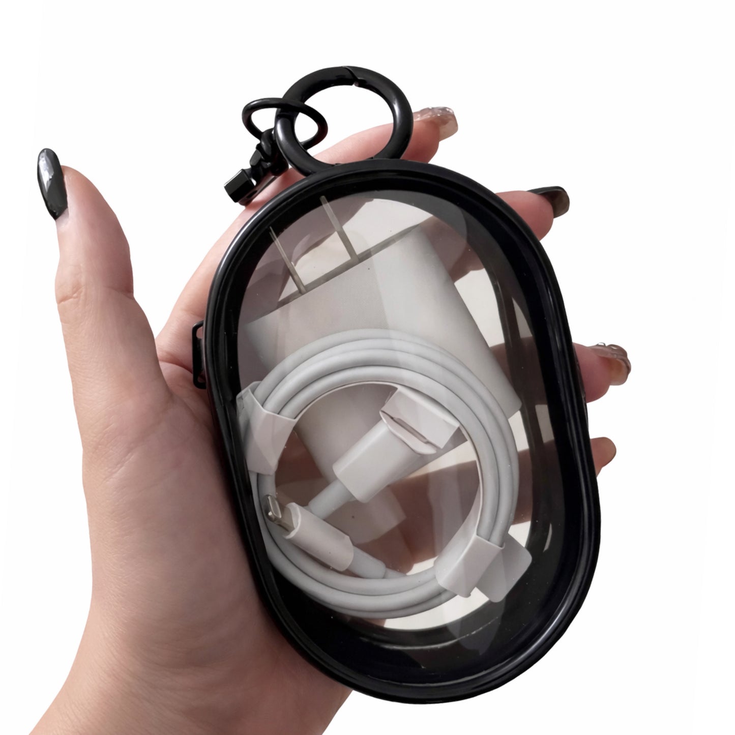 Clear Mini Zipper Pouch Keychain – Transparent Travel Organizer