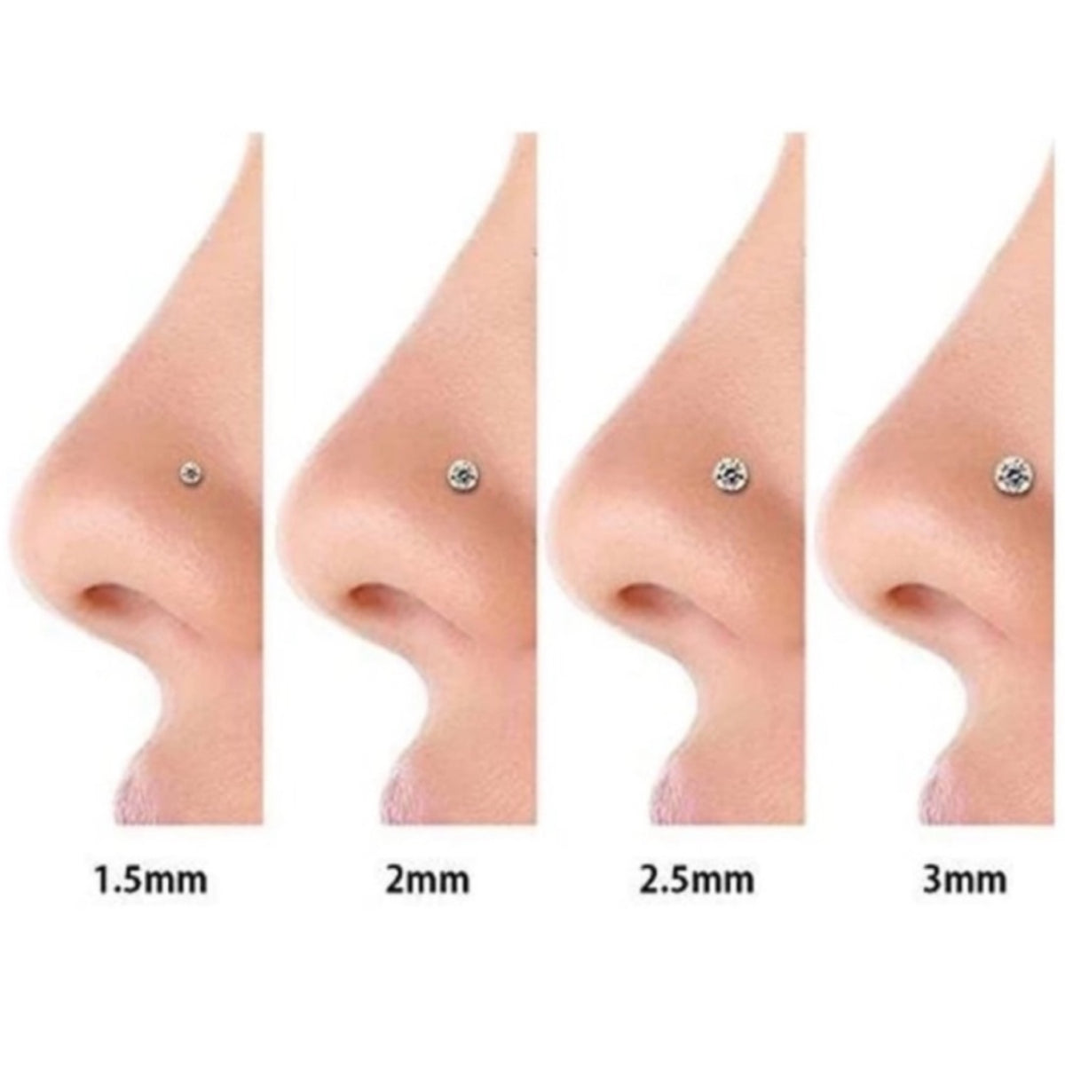 Rainbow Nail Head Nose Ring Screw