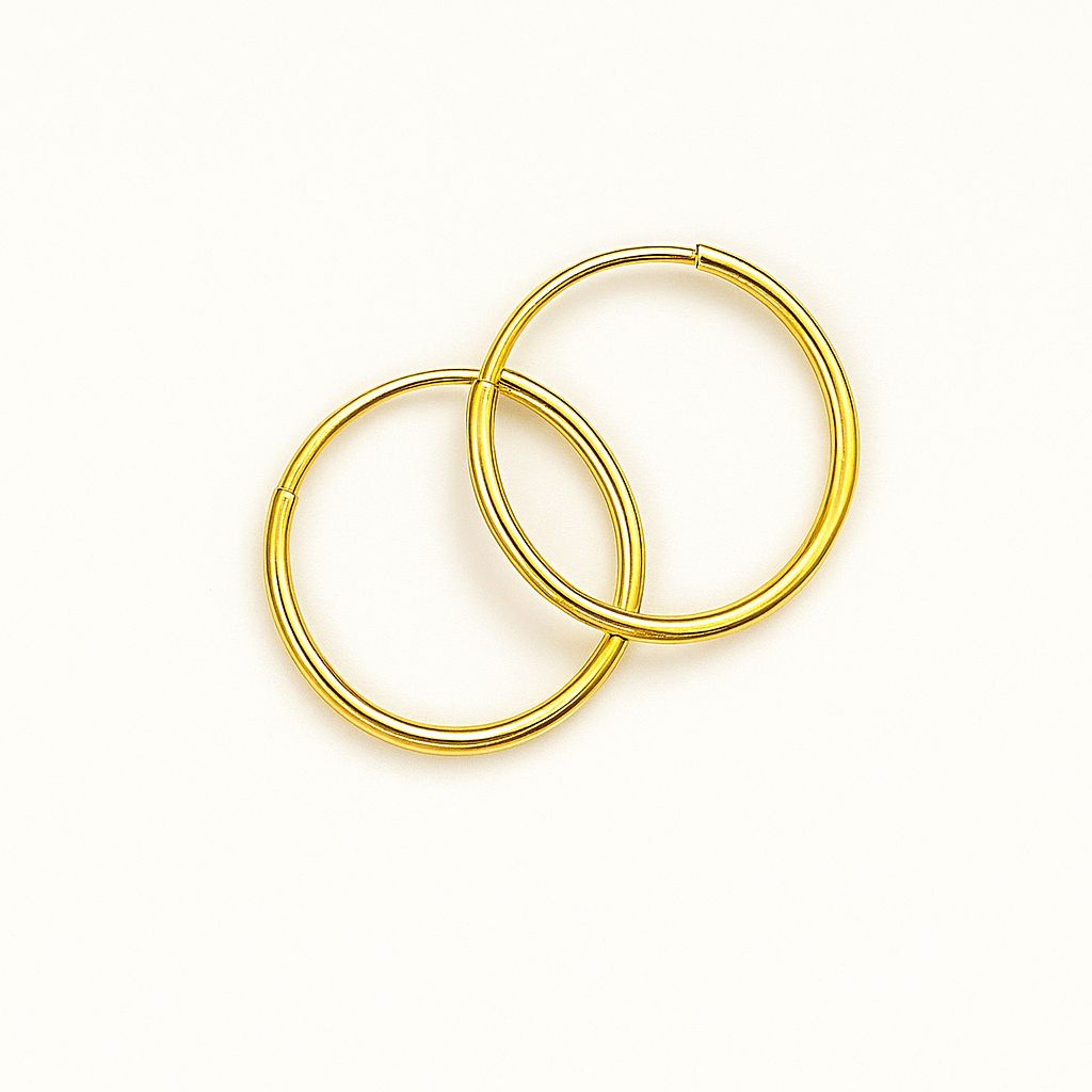 Tiny 18k Gold Endless Hoop Sleeper Earrings – Classic Small Gold Hoops