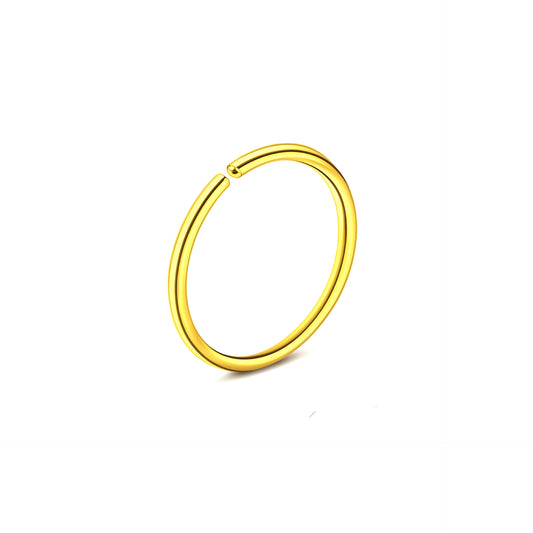 18k Gold Fixed Hoop Nose Ring – 20G 8mm Hypoallergenic Stainless Steel
